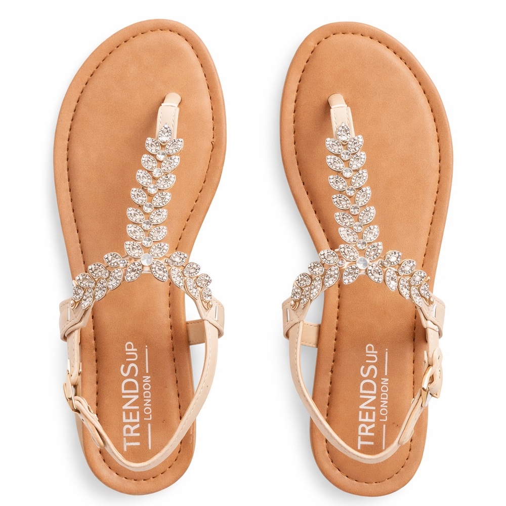 Tan Sandals with Crystal